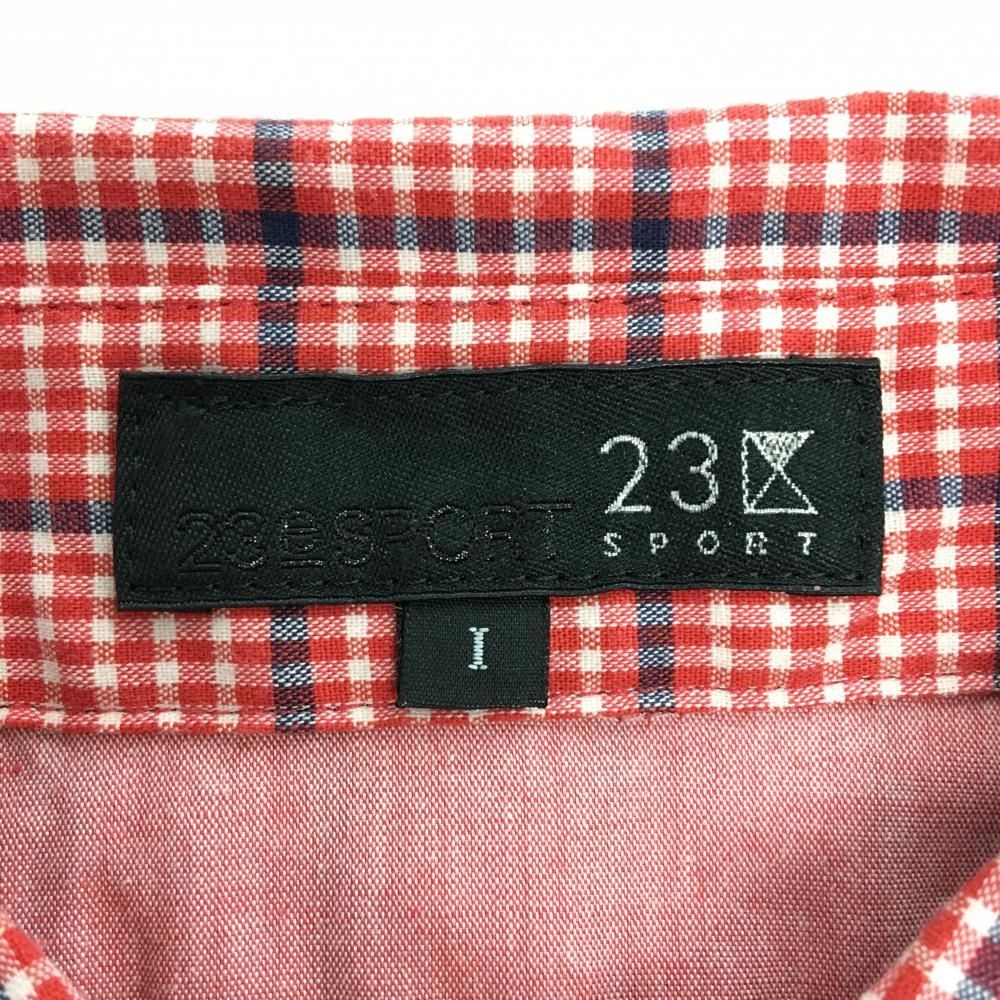 最新作，大得価】 値下げ【美品】23区スポーツ 半袖ポロシャツ レッド×白