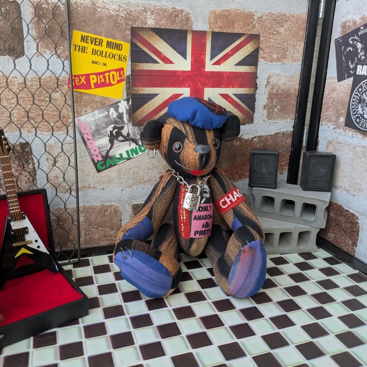 b6】ANARCHY BEAR テディベア（25cm）【moko* hand made