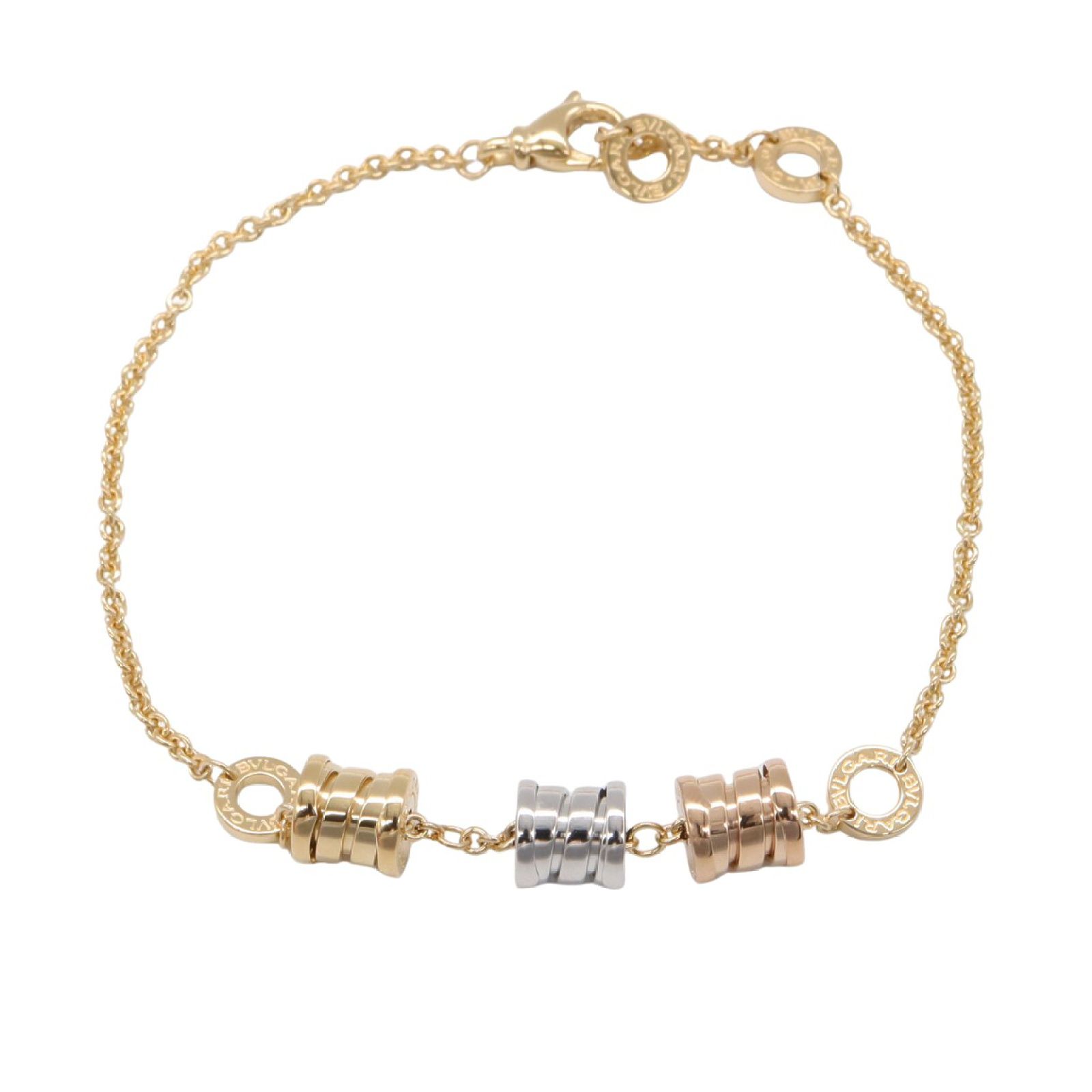 ブルガリ BVLGARI ブレスレット B-zero1 ビーゼロワン エレメント ブレスレット 腕回16.5|18.5㎝ K18 イエローゴールド K18WG ホワイトゴールド B-zero1エレメント ブレスレット レディース Used A
