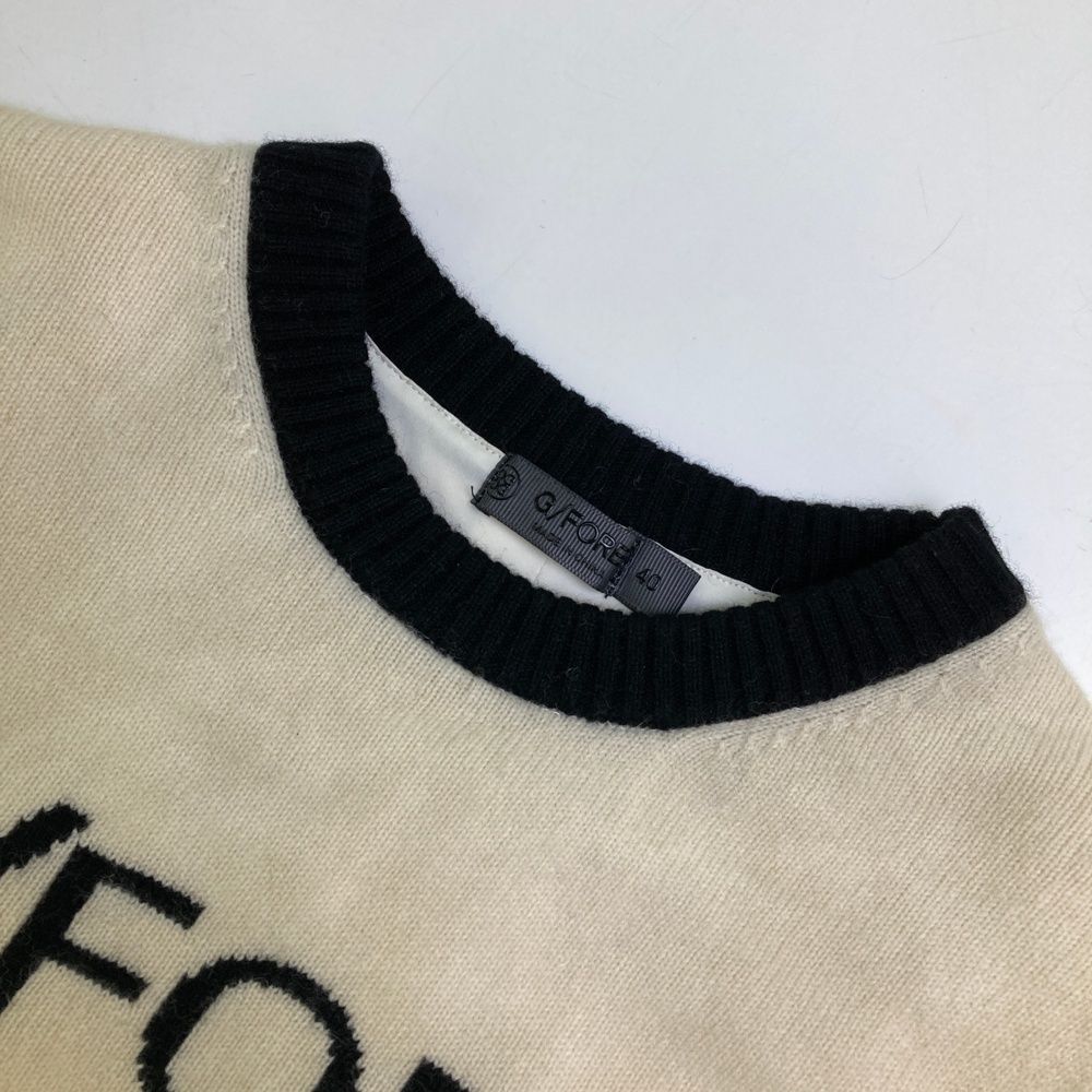 サイズ 40 G FORE ジーフォア カシミヤ混 ウールニットセーター 裏地付 ホワイト系 240101494347 ゴルフウェア レディース ストスト WHITEMONARCHHOTEL_COM