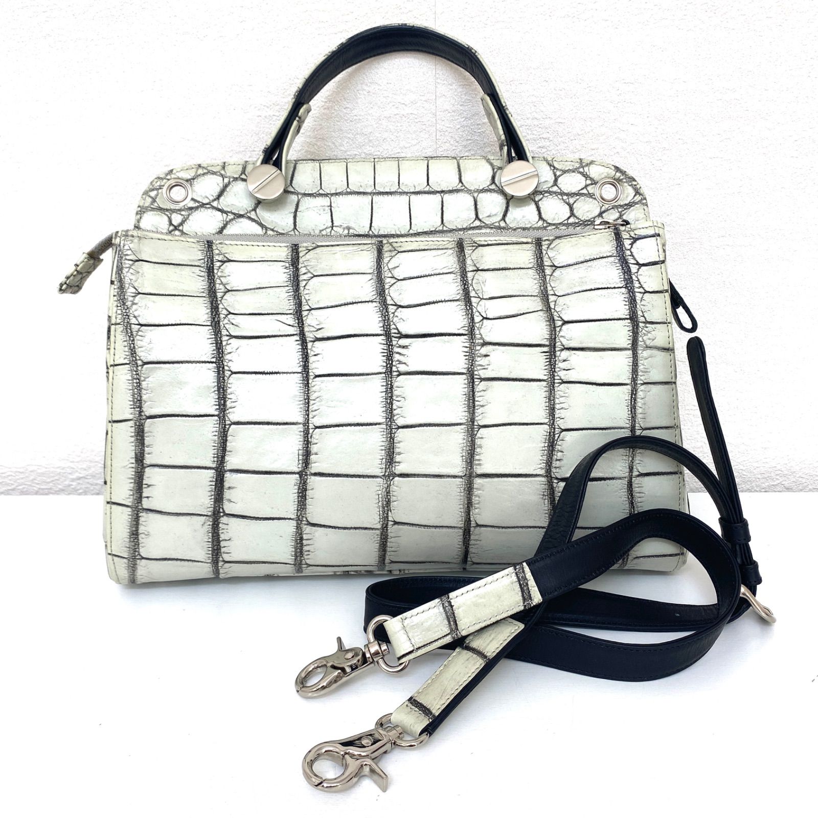 クロコダイル ショルダーバッグ ハンドバッグ JRA 日本製 2way JRA 本