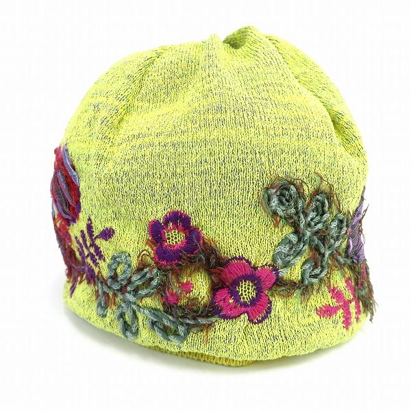 佐藤繊維 マサキキョウコ 刺繍ニット帽子 新品未使用 新品 masaki kyoko ニット帽 花刺繍 佐藤繊維 エムアンド