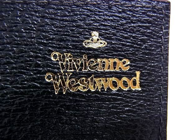 ■新品■未使用■ Vivienne Westwood ヴィヴィアンウエストウッド オーブ レザー 二つ折り 長財布 ウォレット ブラック系 AP9711