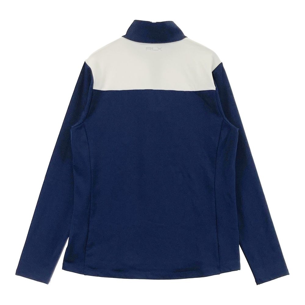 サイズ：M RLX ラルフローレン ハーフジップ長袖Tシャツ ネイビー系