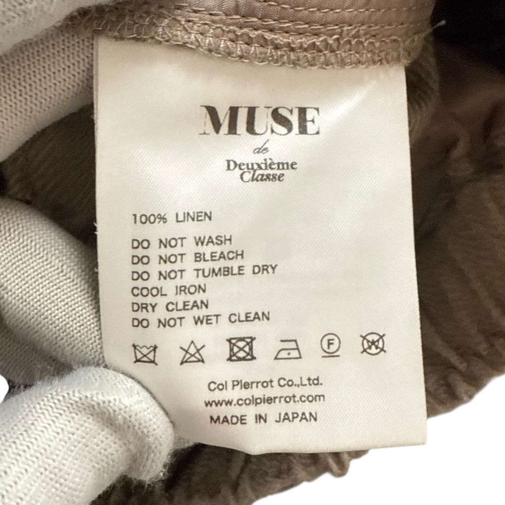 良品 22SS Col Pierrot コルピエロ LINEN PT リネン100％ センター  