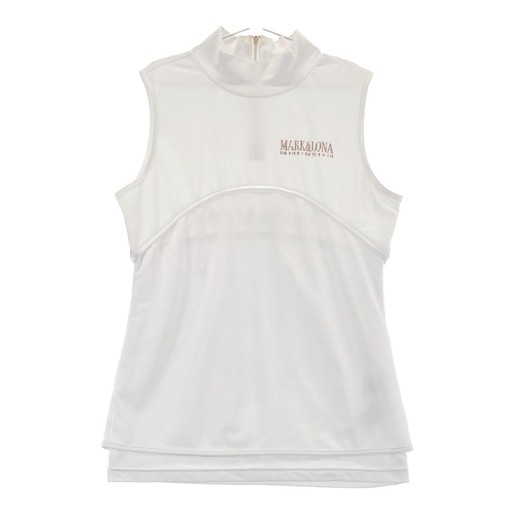 サイズ 38 MARK-LONA マークアンドロナ ハイネック ノースリーブシャツ ホワイト系 240101537576 ゴルフウェア レディース ストスト