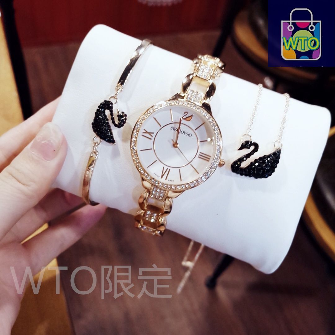 SWAROVSKI 腕時計 ネックレスセット 値下げしますた 今日特価】スワロフスキー 三件セット(腕時計+ブレスレット+