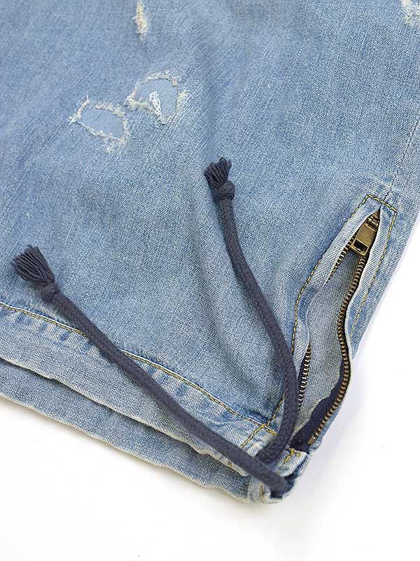 SAINT LAURENT PARIS デストロイデニムフーディ パーカー SAINT LAURENT PARIS サンローラン パリ 19SS デストロイデニム
