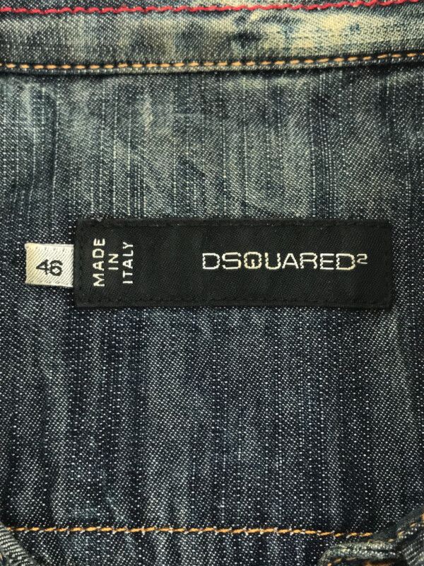 DSQUARED2 ディースクエアード 12AW アーガイル柄デニムシャツ ブルー  