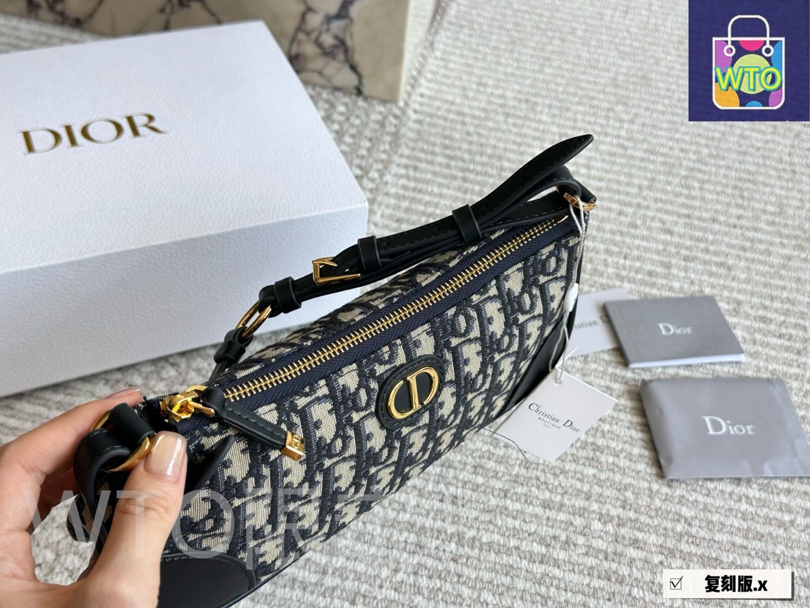 Diorディオール★Underarm Bag★アンダーアームバッグ★ブラック 今日特価】DIOR Baguette Hobo Underarm Bag ディオール