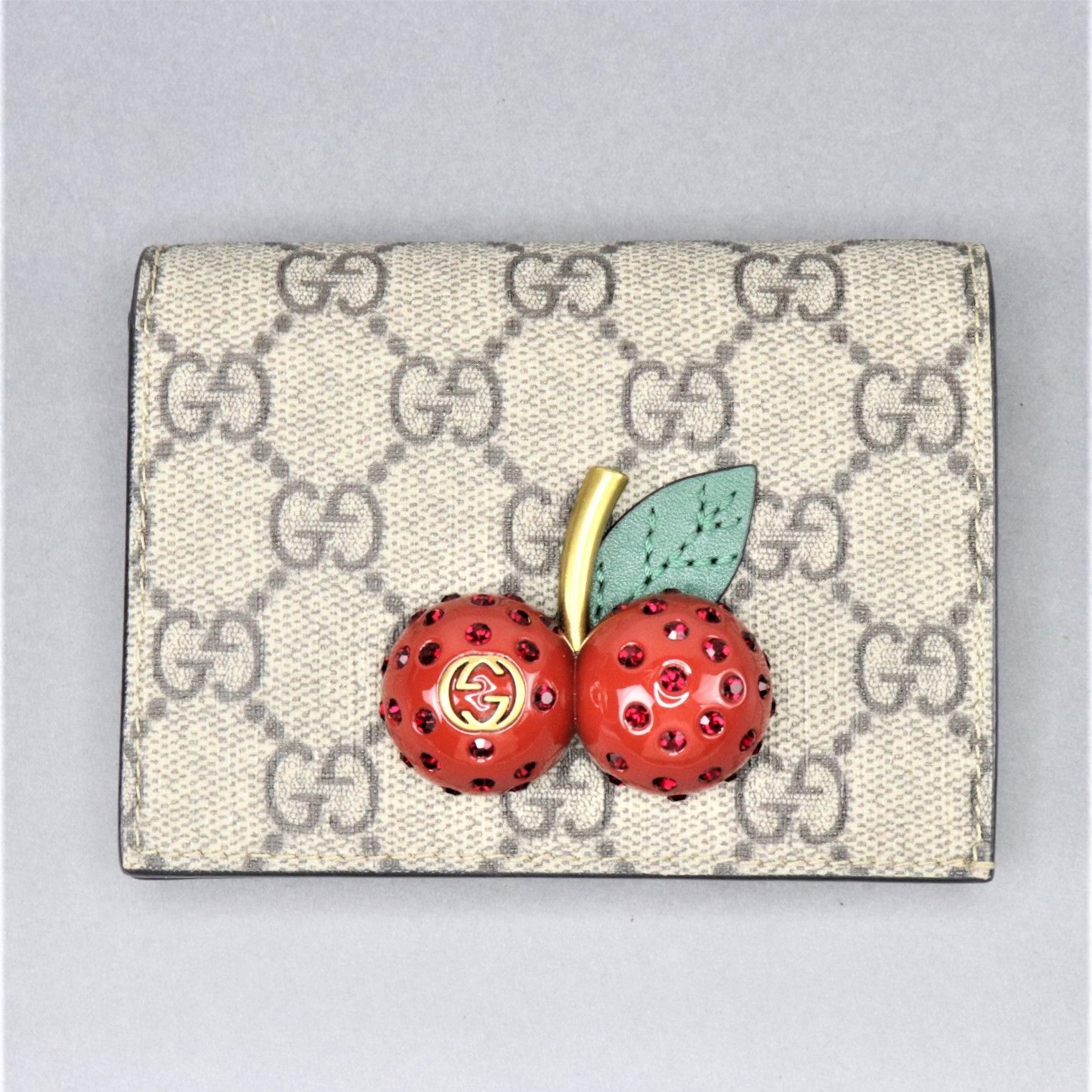 美品 GUCCI グッチ チェリー さくらんぼ 二つ折り財布 GG ライン