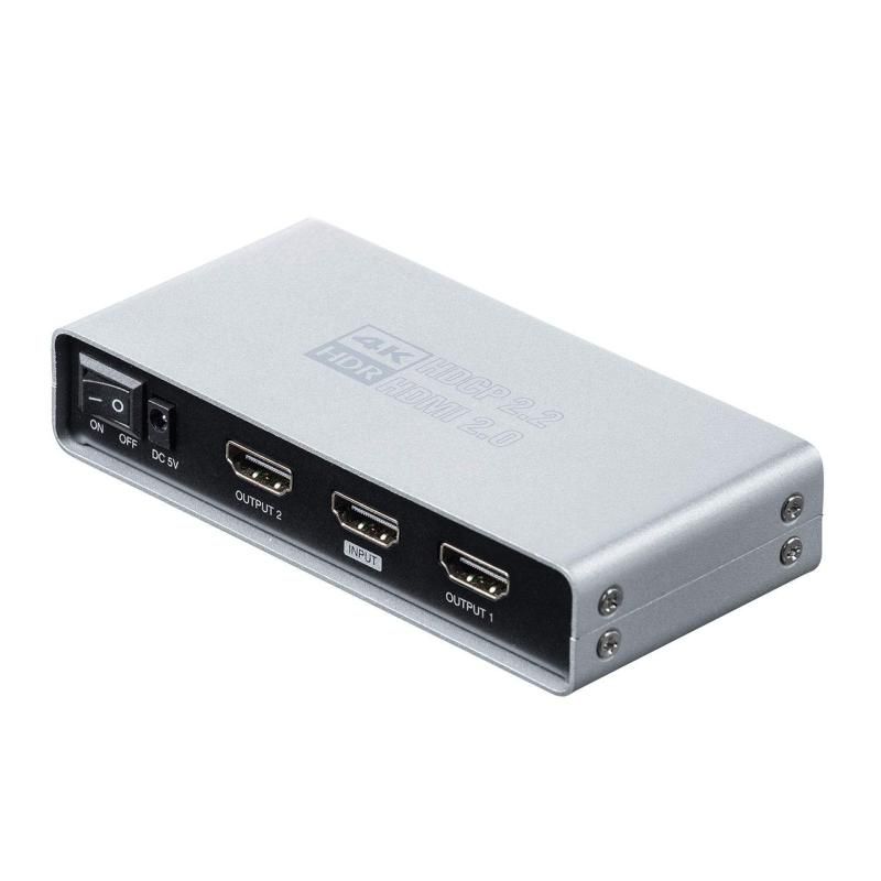 サンワダイレクト HDMI分配器 1入力2出力 4K | 60Hz HDR HDCP2.2対応 Dolby True HD|DTS HD Master Audio対応 400-VGA016