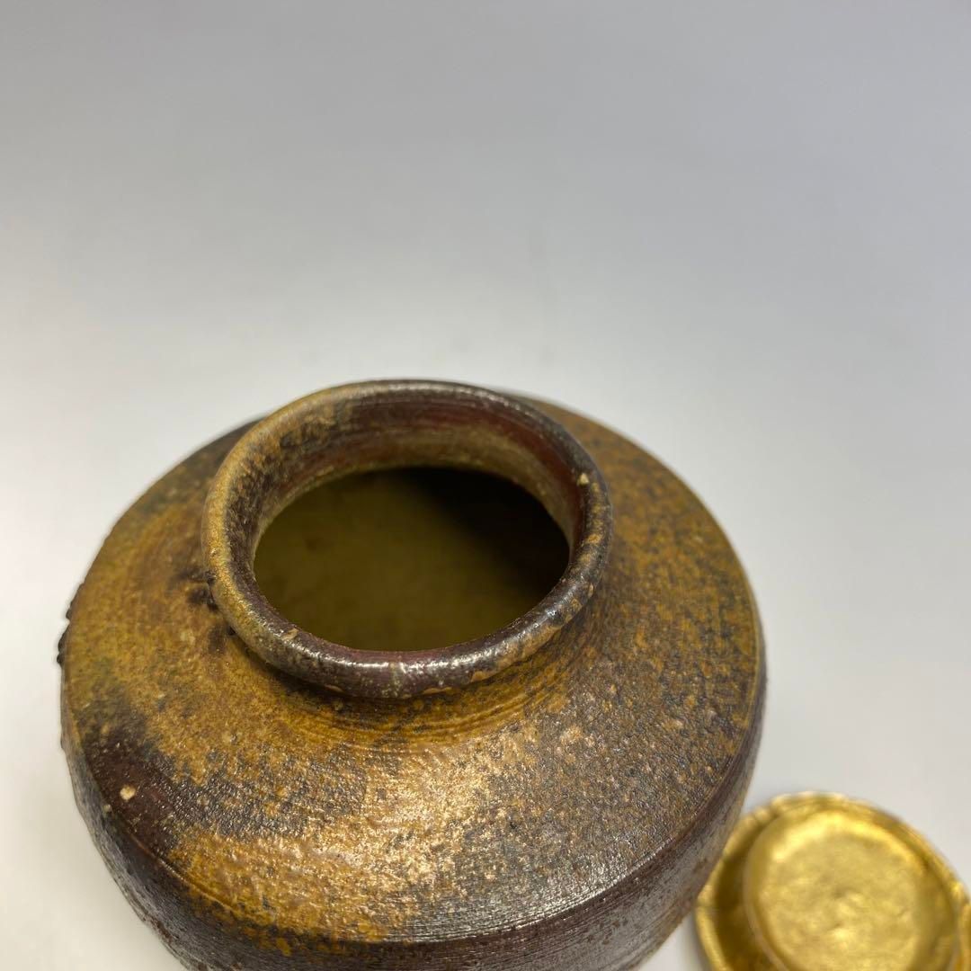 ファッションリーダー 出来良 小山末廣 備前窯変茶入 共箱 高さ約8㎝ 東Y6-0716 2F 品数豊富！