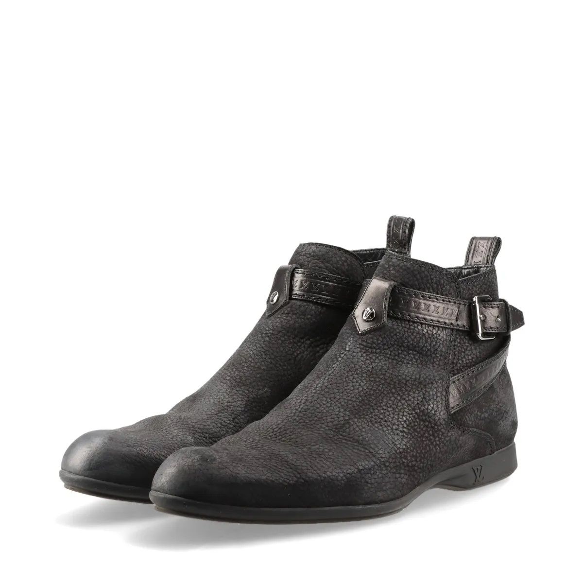 美品　Louis Vuitton 黒 レザー ジッパー付きブーツ LOUIS VUITTON - 未使用 Louis Vuitton ルイヴィトン RHAPSODY