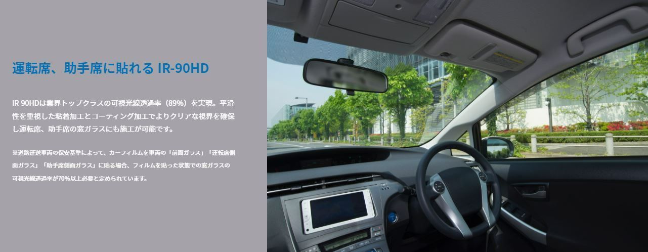 国産乗用車フロント両サイドリンテック透明断熱IR-90HDIR-85HDカット済みカーフィルム