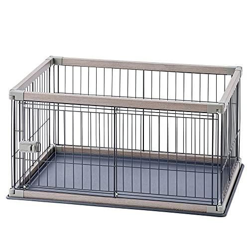 アイリスオーヤマ 犬 サークル ウッディサークル ロータイプ アッシュグレー 小型犬用 幅97.5×奥行66.5×高さ55.5cm PWSR-9