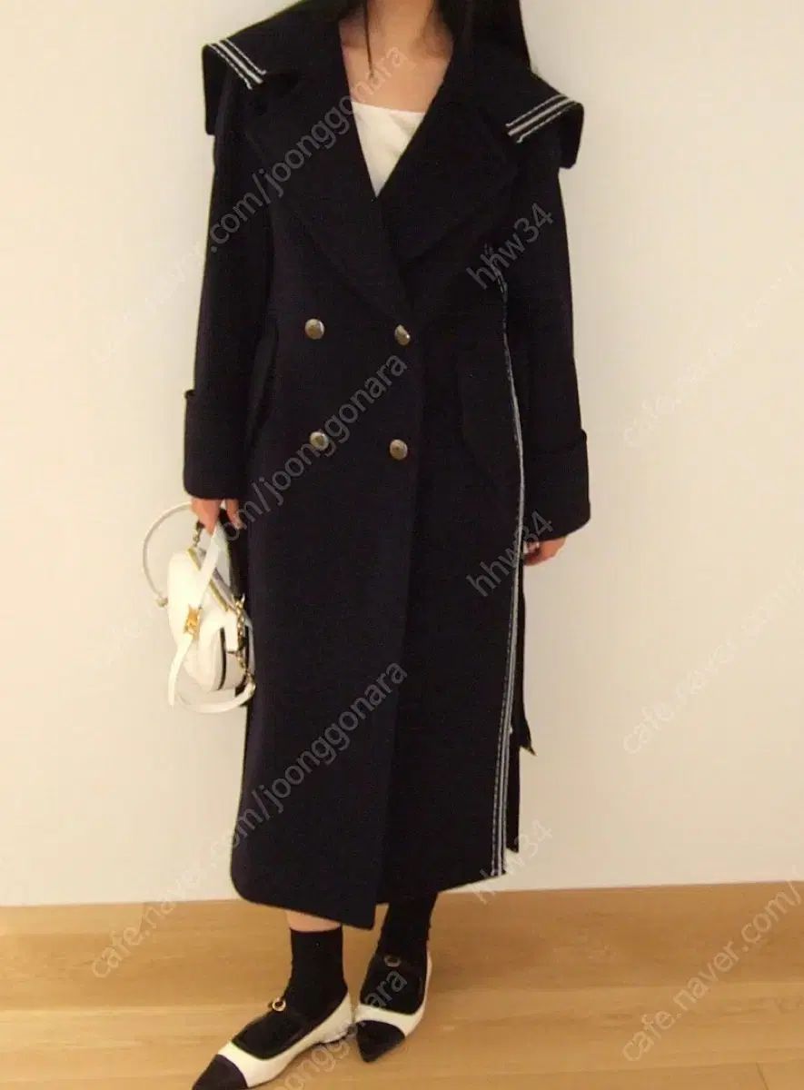 BLUMINセーラー カRＡ カラ ベルト ロングコート 1サイズ GULLKHAN_COM