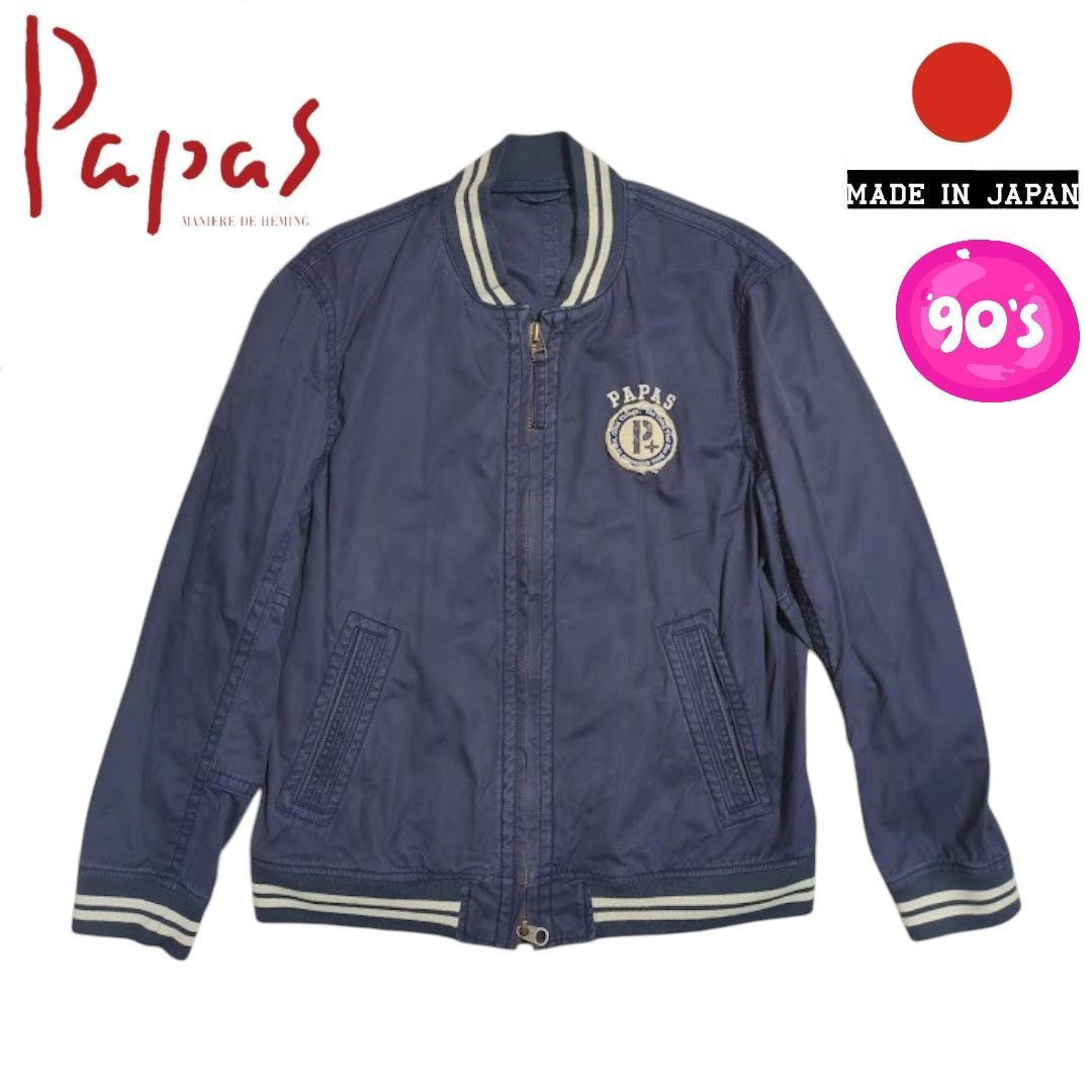 90s～ Papas ＋ ウォッシュドネイビー ジップブルゾン スイングトップ 