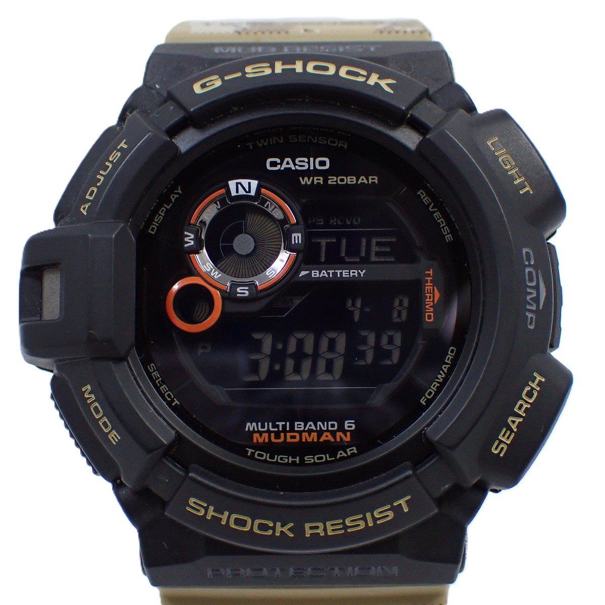 カシオ G-SHOCK マッドマン マスターインデザートカモフラージュ ソーラー電波 メンズ 腕時計 GW-9300DC-1JF いおき質店