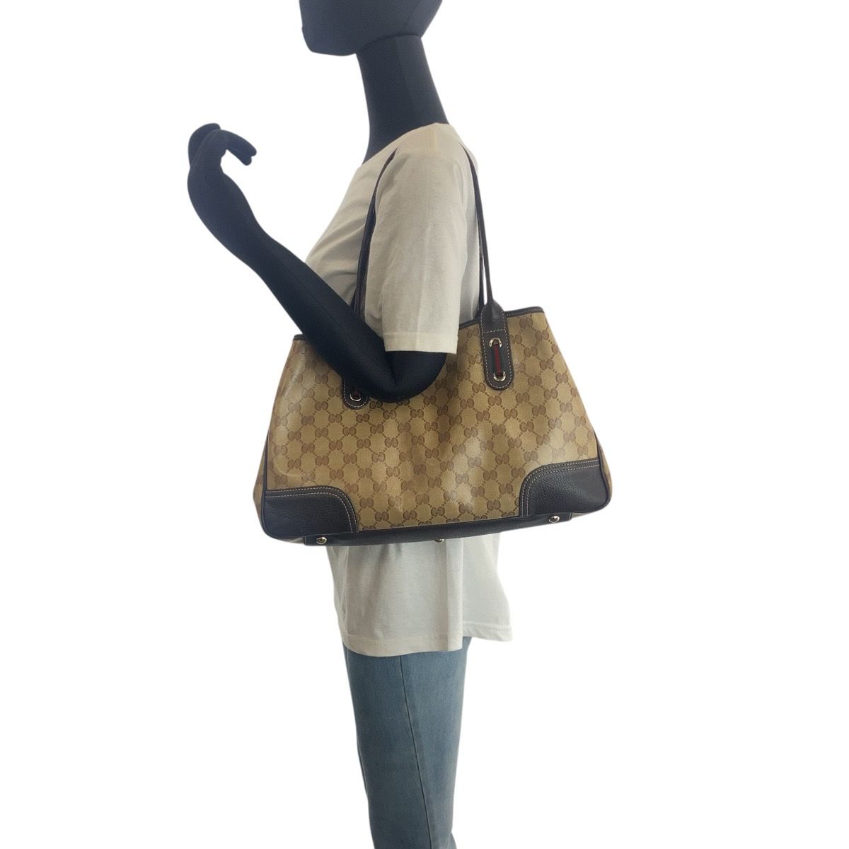 GUCCI グッチ シェリーライン GGクリスタル ベージュ ブラウン 