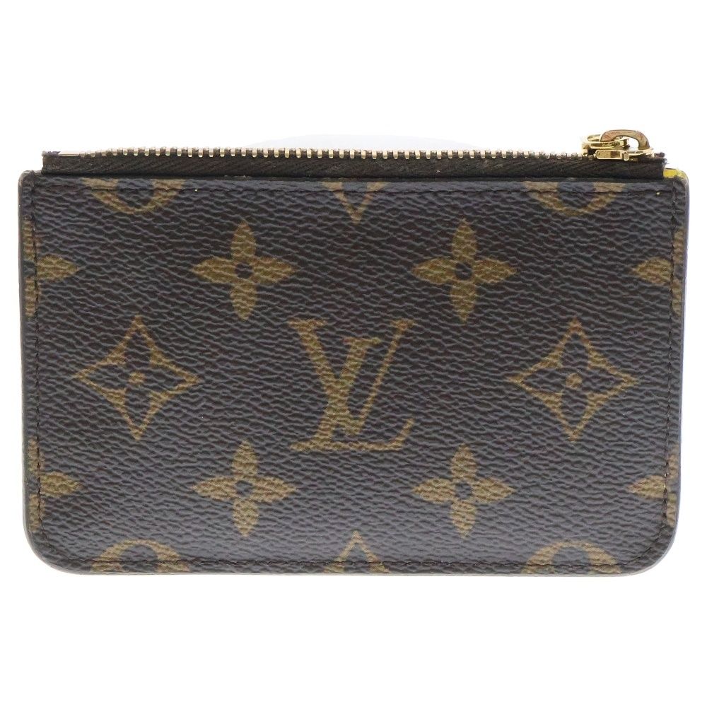 LOUIS VUITTON ルイヴィトン モノグラム ポルトカルトロミー ジョーヌ レザーカードケース コインケース M81882 ブラウン×イエロー