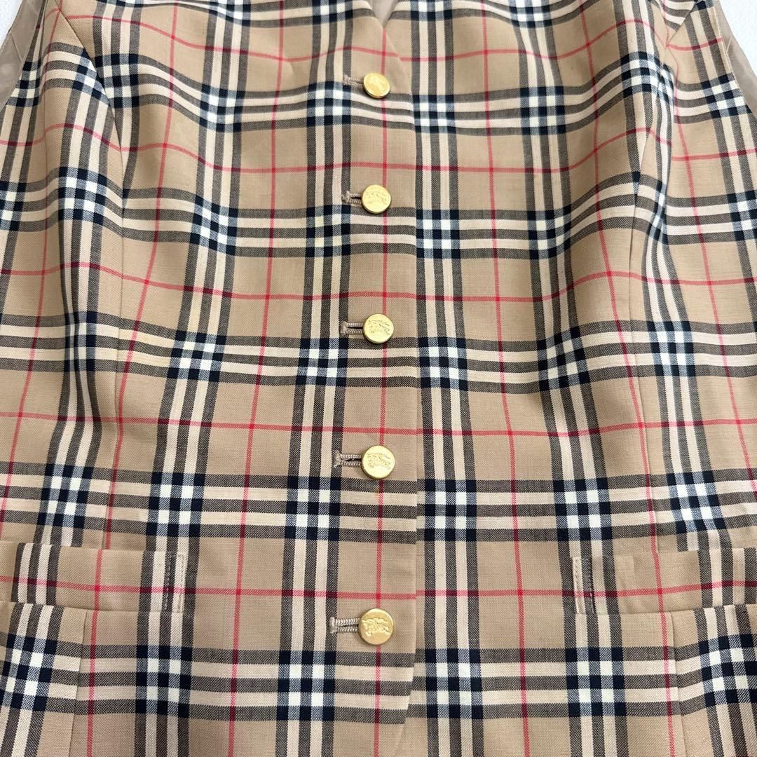 【美品】Burberry バーバリー　ノバチェック　金ボタン　ジレ　ベスト　L BURBERRYS バーバリーズ 金ボタン ノバチェック ベスト 42