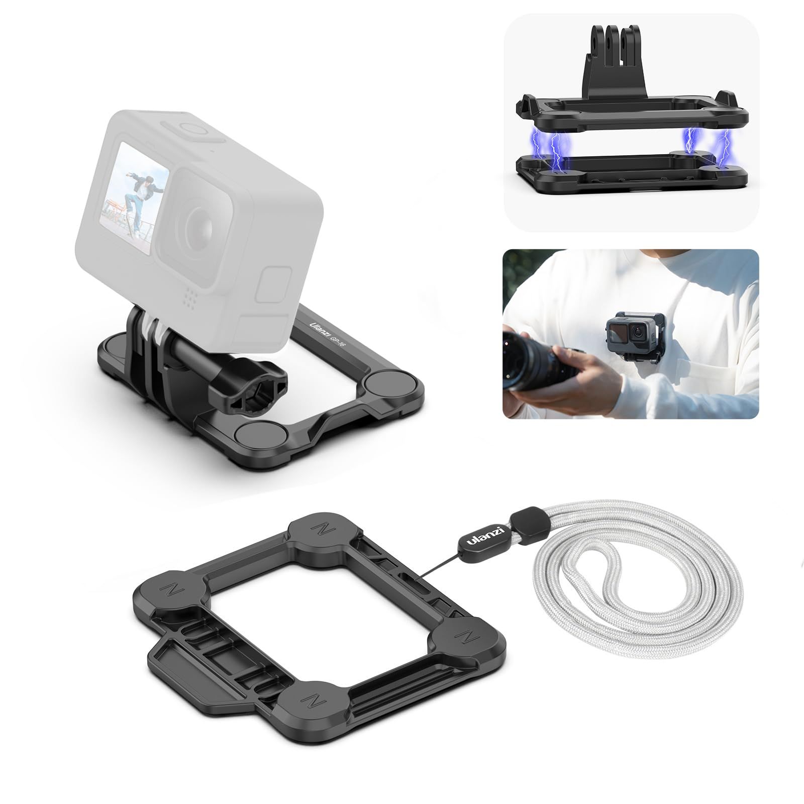 GoPro用 磁気マグネットマウント アクションカメラ Ulanzi 磁気マグネットマウント GoPro用 GP-16 クイックリリース
