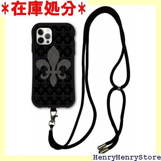 スマホショルダー付 iPhone15 ケース スマホケース i-coronケース アイフォン15互換品カバー 耐衝撃 保護 TPUケース スマホカバー ユリ 百合の紋章 メンズ 1235