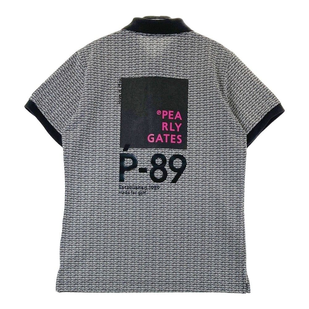 サイズ：5 PEARLY GATES パーリーゲイツ 半袖ポロシャツ 総柄 ブラック