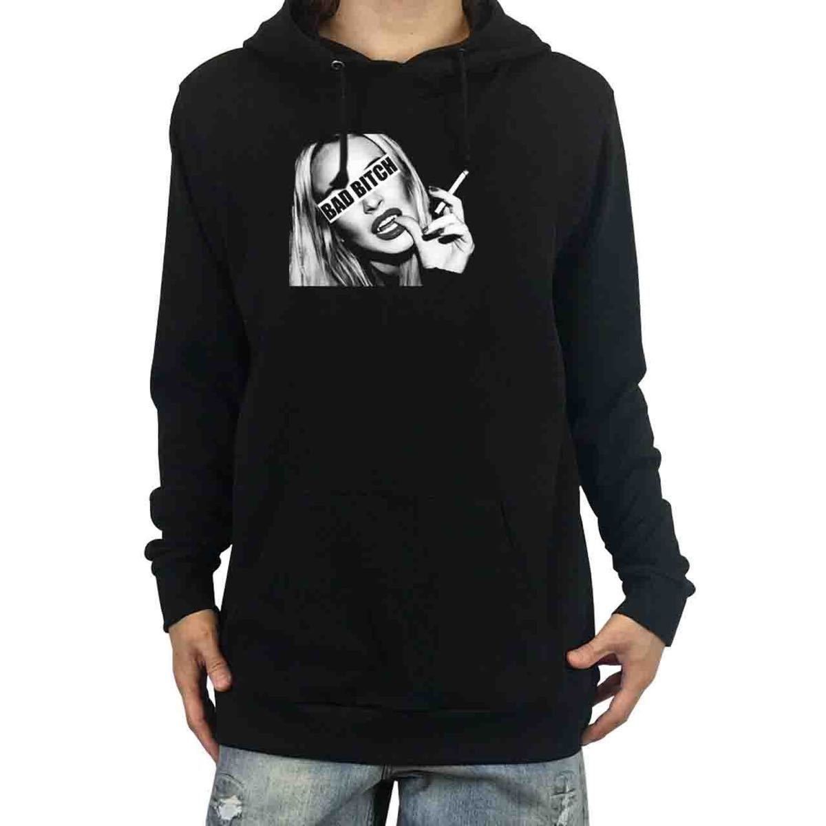 オリジナル パーカー BAD BITCH 目隠し 煙草 スモーク 金髪 ブロンド 