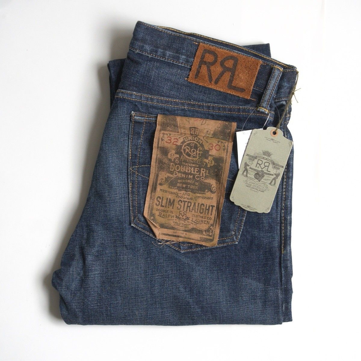 未使用品】RRL【SLIM STRAIGHT JEANS】32×30 アメリカ製 スリム