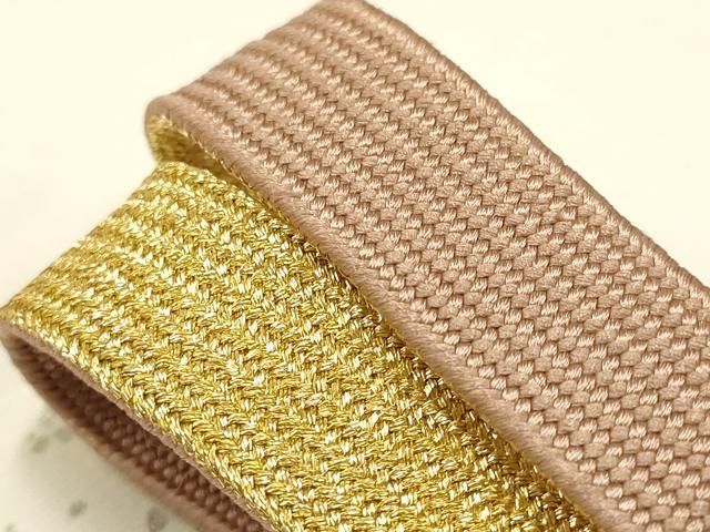 有職組紐道明　帯締め　唐組　　金糸　宮内庁御用　逸品　未使用 平和屋本店□極上 有職組紐道明 帯締め 唐組 白×金 宮内庁御用