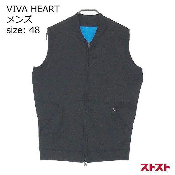 VIVA HEART ベスト VIVA HEART ビバハート フルジップ リバーシブル ニットベスト
