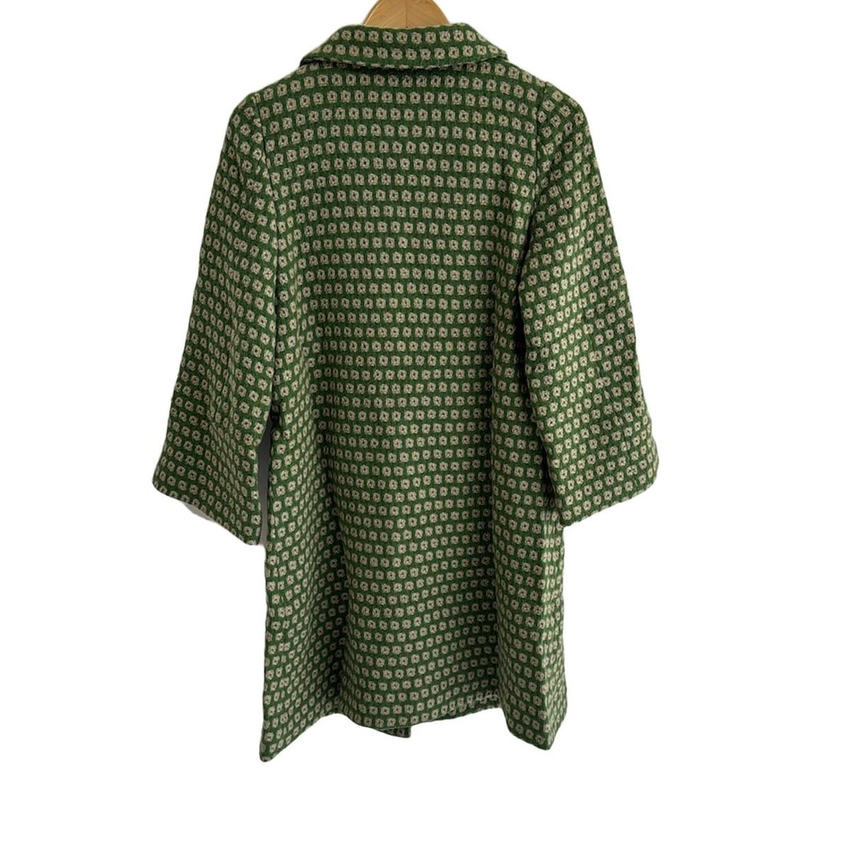 JOCOMOMOLA ホコモモラ コート サイズ40 XL レディース - グリーン×ベージュ 長袖 ニット 秋