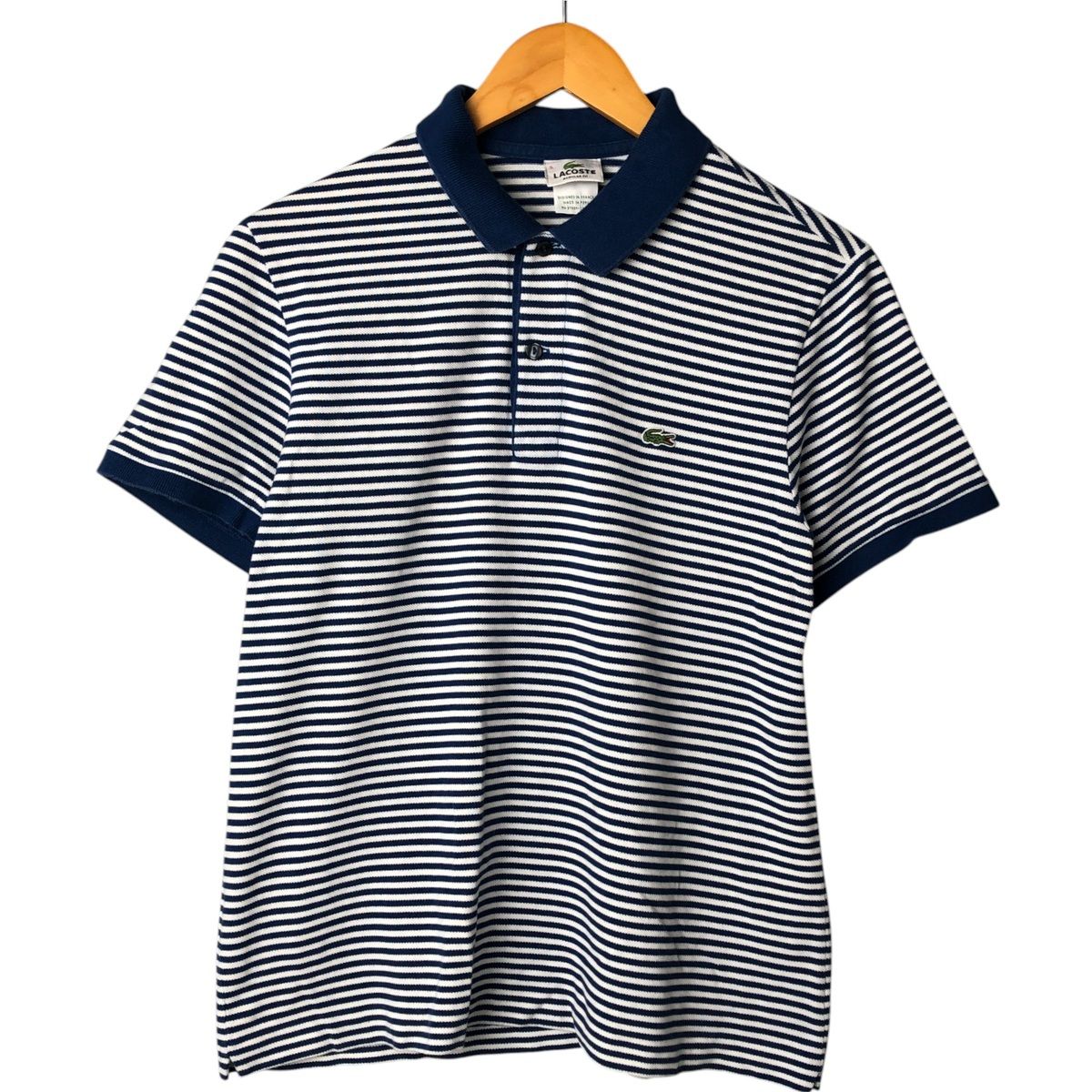 古着 ラコステ LACOSTE フランス企画 半袖 ボーダー ポロシャツ