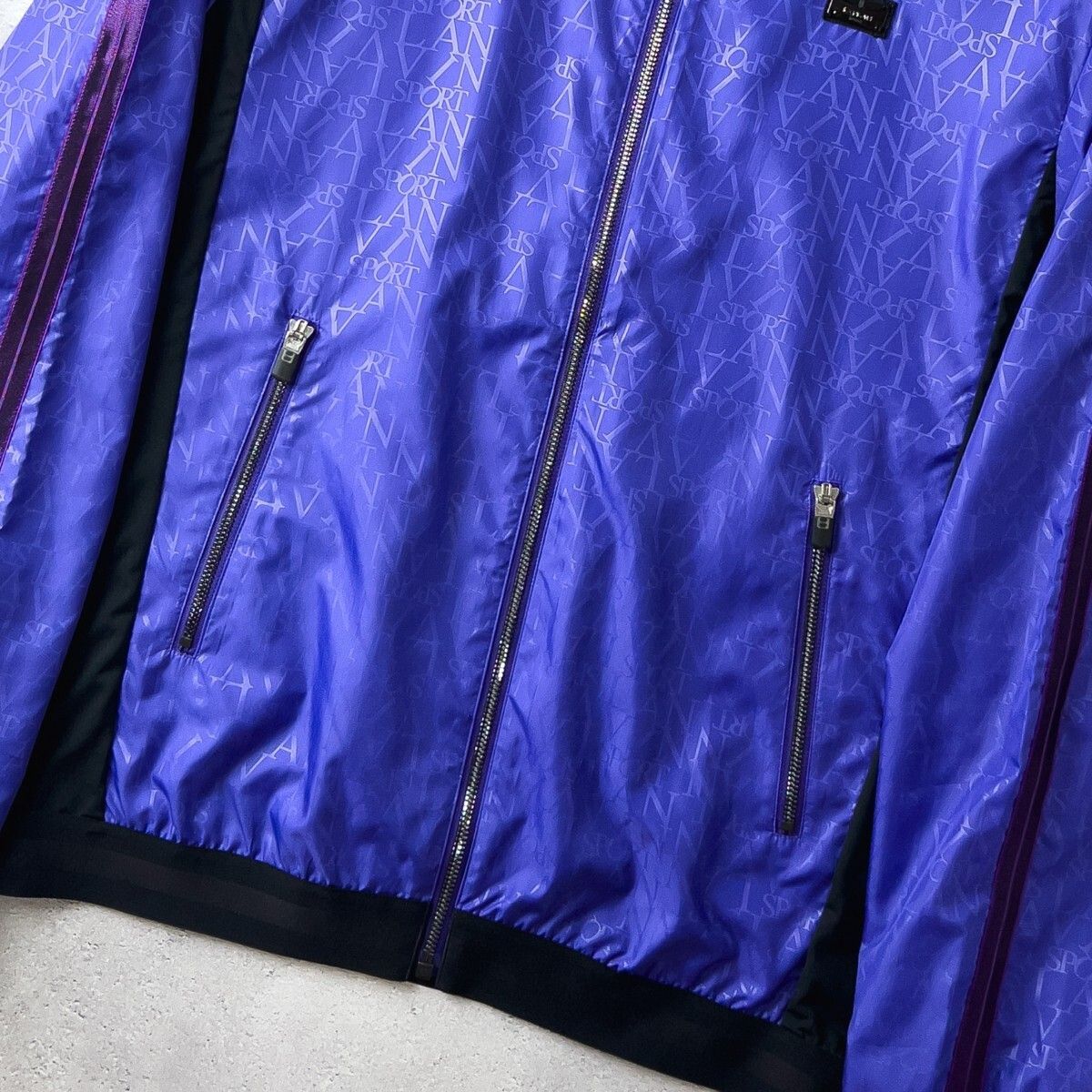 未使用級 4.9万 LANVIN SPORT ランバン スポール ロゴ エンボス 