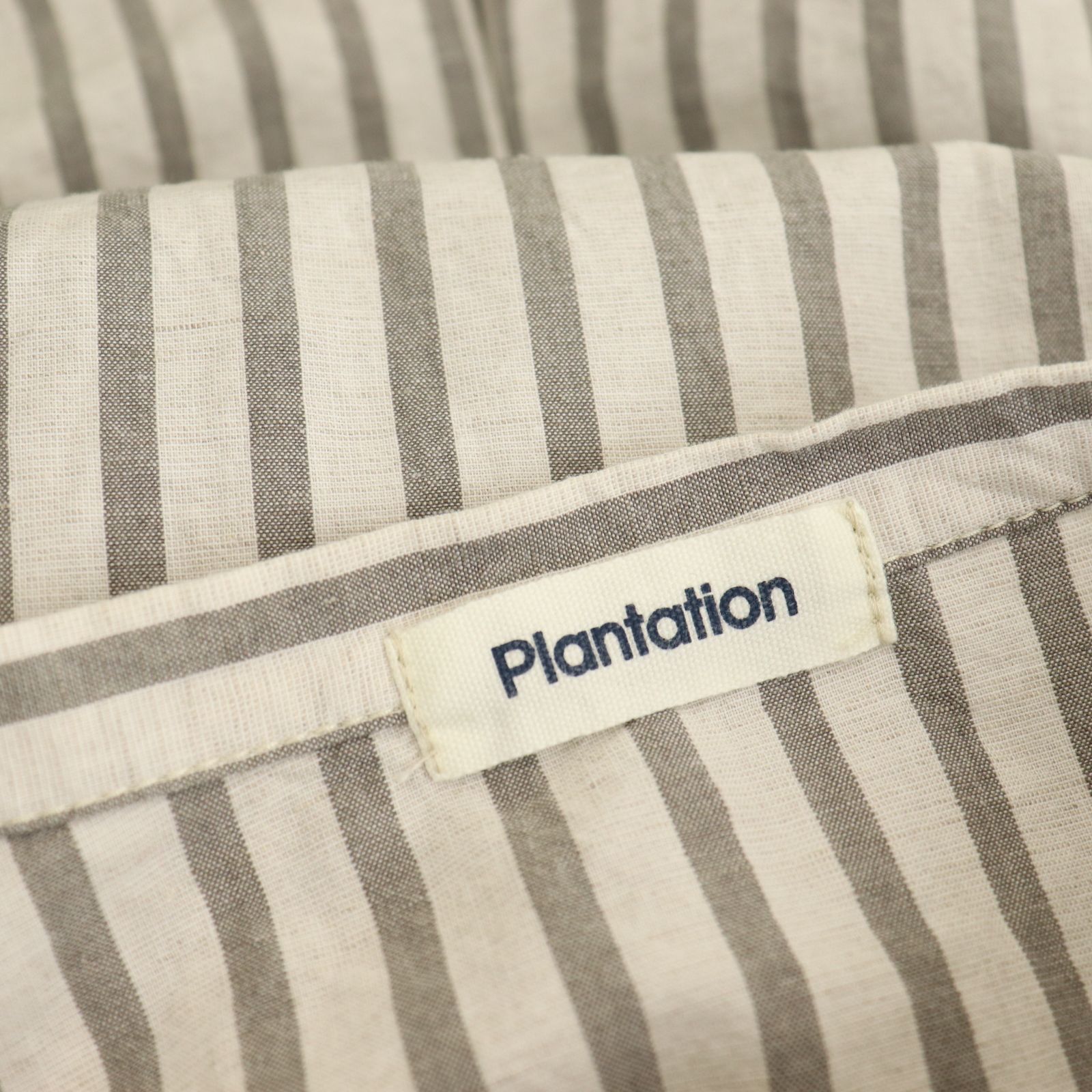 Plantation プランテーション 細ストライプデザインシャツ プランテーションPlantation コットンストライプガーゼシャツ