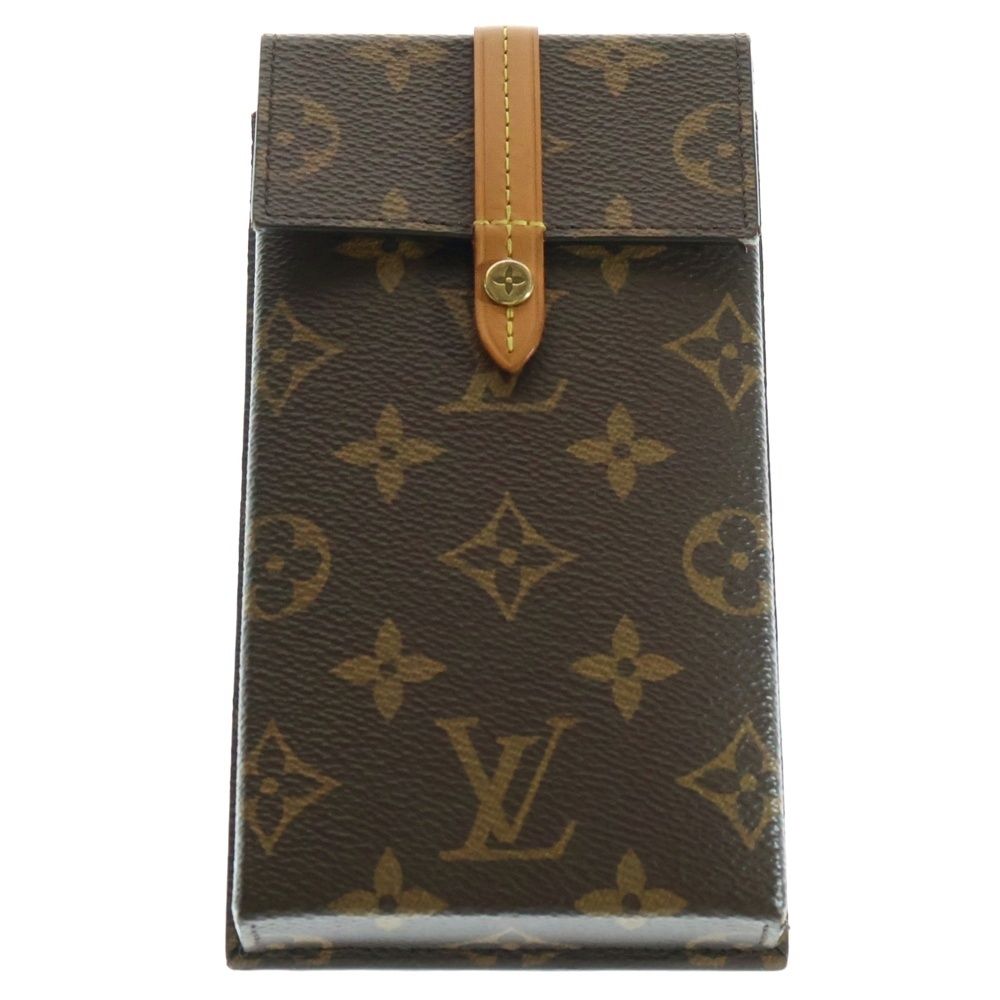 LOUIS VUITTON ルイヴィトン ボックス フォンケース スマホケース ポーチ モノグラム ブラウン M68523