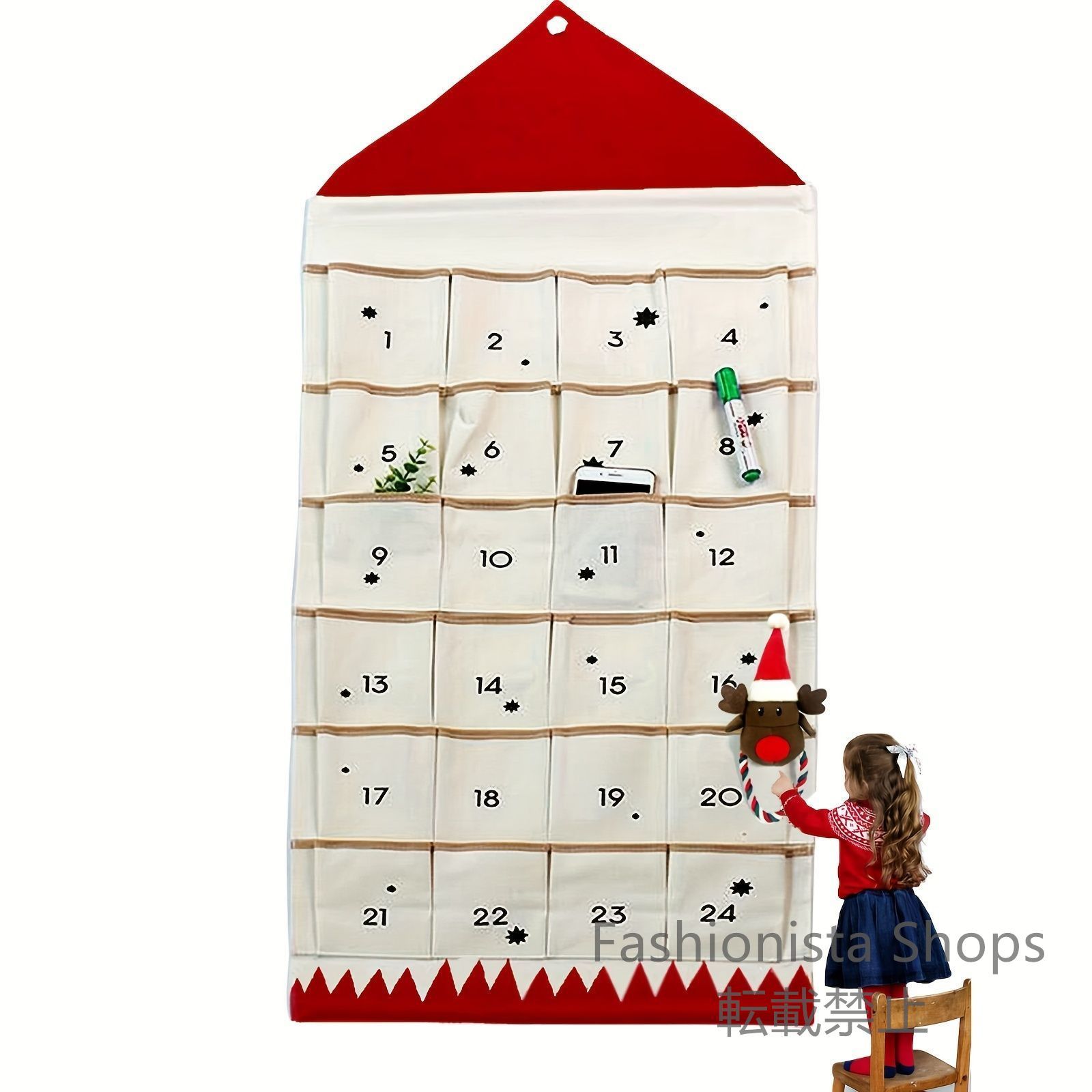木製 24日間のカレンダー キャンディーオーガナイザー 収納引き出し付き トナカイパターン 詰め替え可能 ホーム クリスマス 卓上 デスクト アドベントカレンダー 木製 24日間 カウントダウン カレンダー