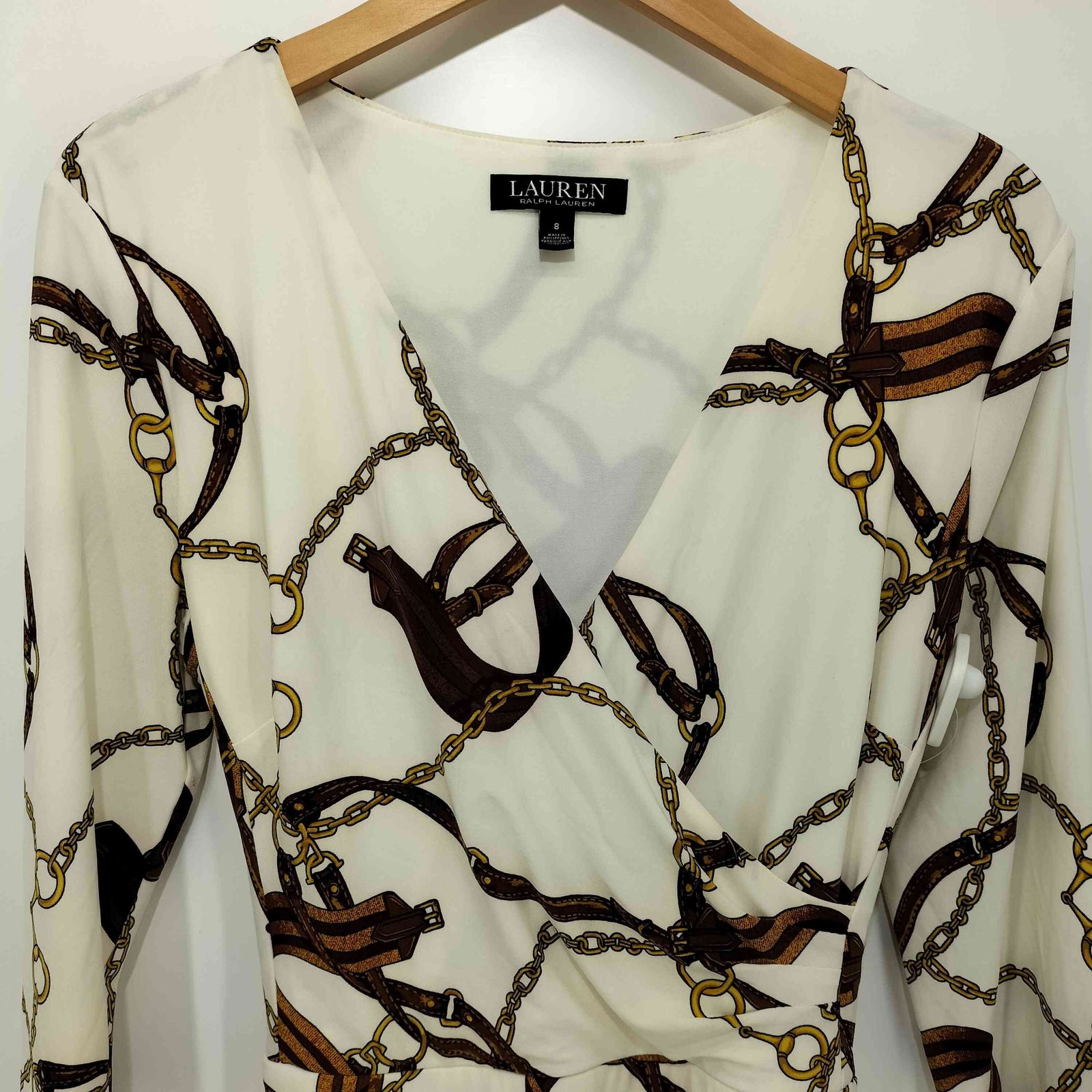 美品　ローレンラルフローレン　2024s ベルト　カシュクール　ロングワンピース 近年 希少柄✨ローレンラルフローレン カシュクールワンピース