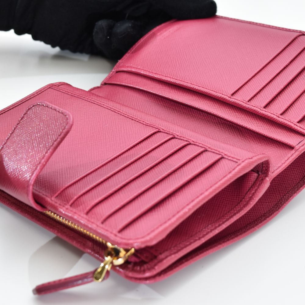 中古USED PRADA 財布 サフィアーノ 1M1225 ピンク 7929226407