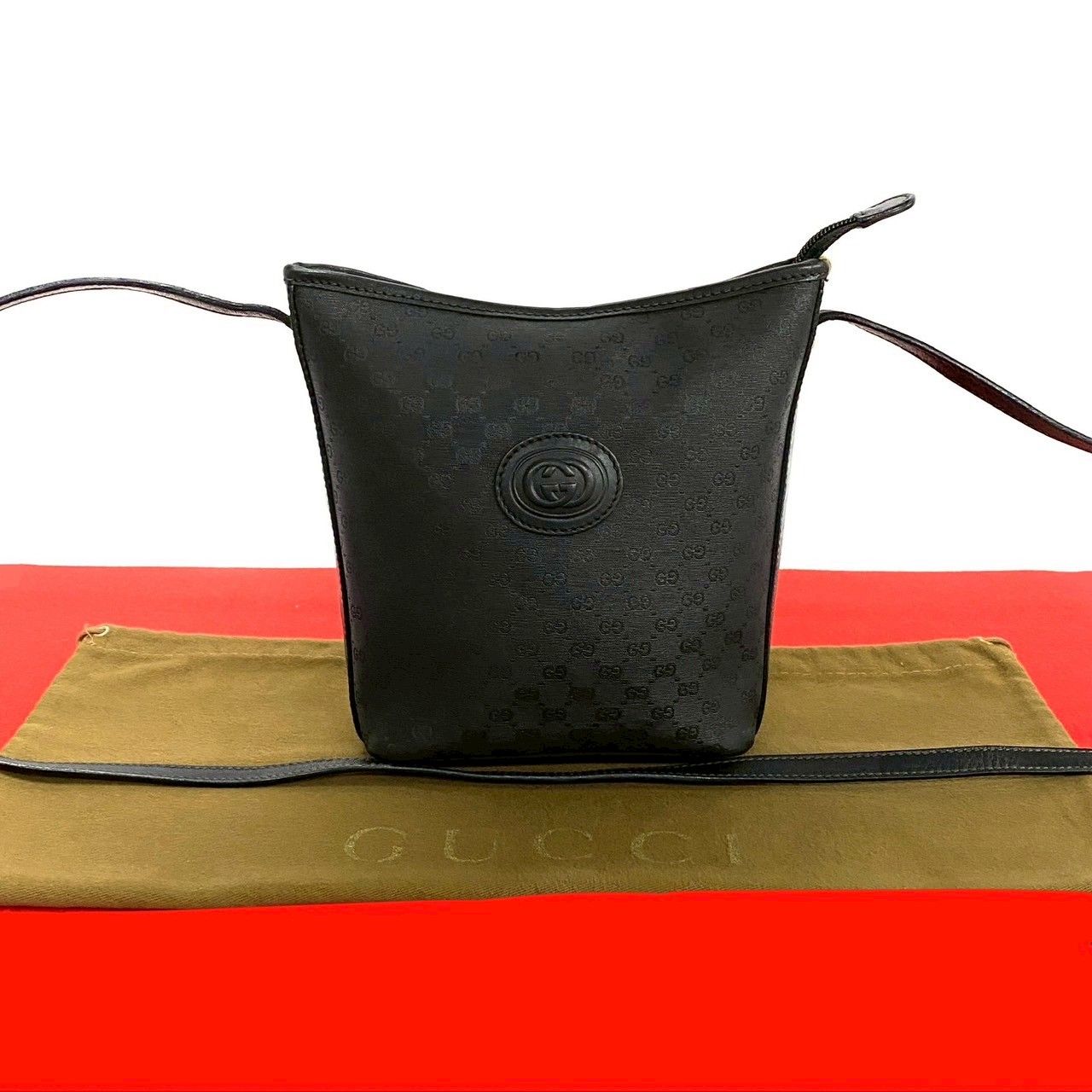 極 美品 GUCCI グッチ オールドグッチ ヴィンテージ マイクロGG ロゴ 