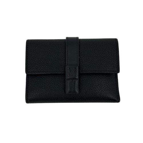 ♪ LOEWE ロエベ アナグラム スモール バーティカル ウォレット レザー 折り財布 ブラック