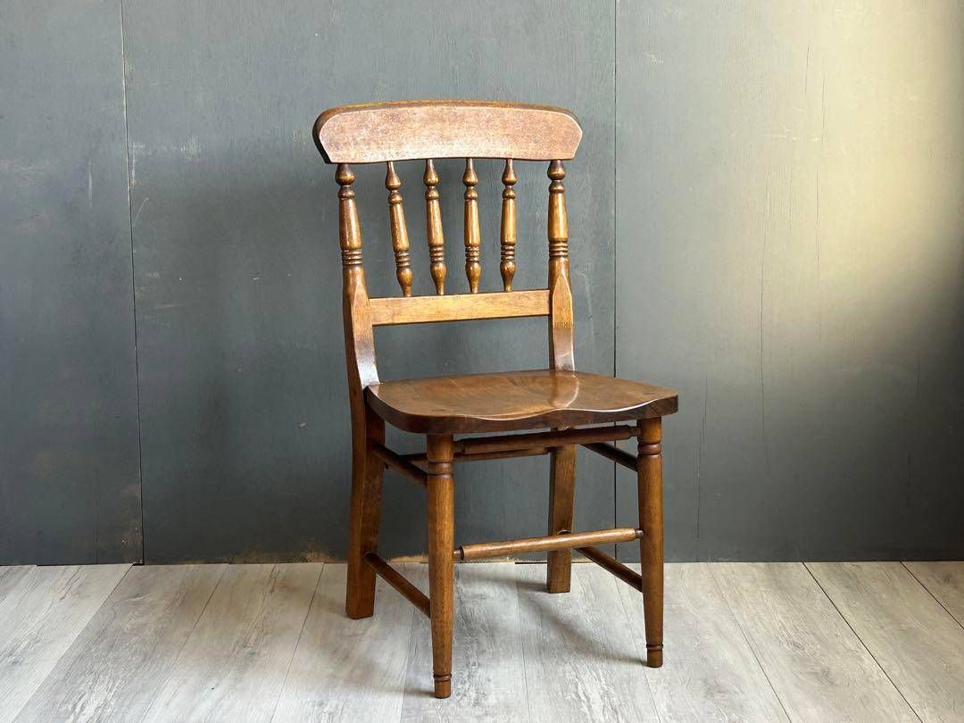 希少　アンティーク　シンプル　無垢材チェア　スポークチェア　ヴィンテージ　IZ 希少 アンティーク シンプル 無垢材チェア スポークチェア ヴィンテージ IZ