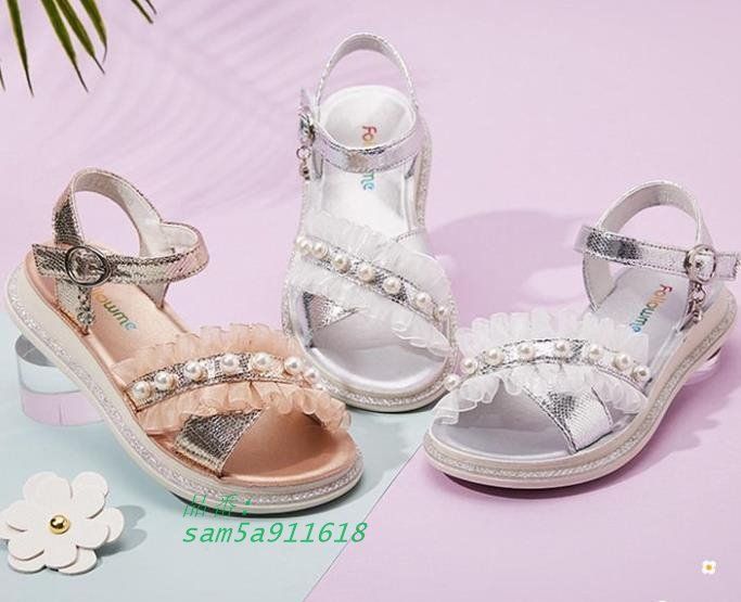コドモ靴 パンプス サンダル キッズ ジュニア 子供 結婚式 入学式 卒園式 入園式 靴 プリンセスシュサンダル am5a911618