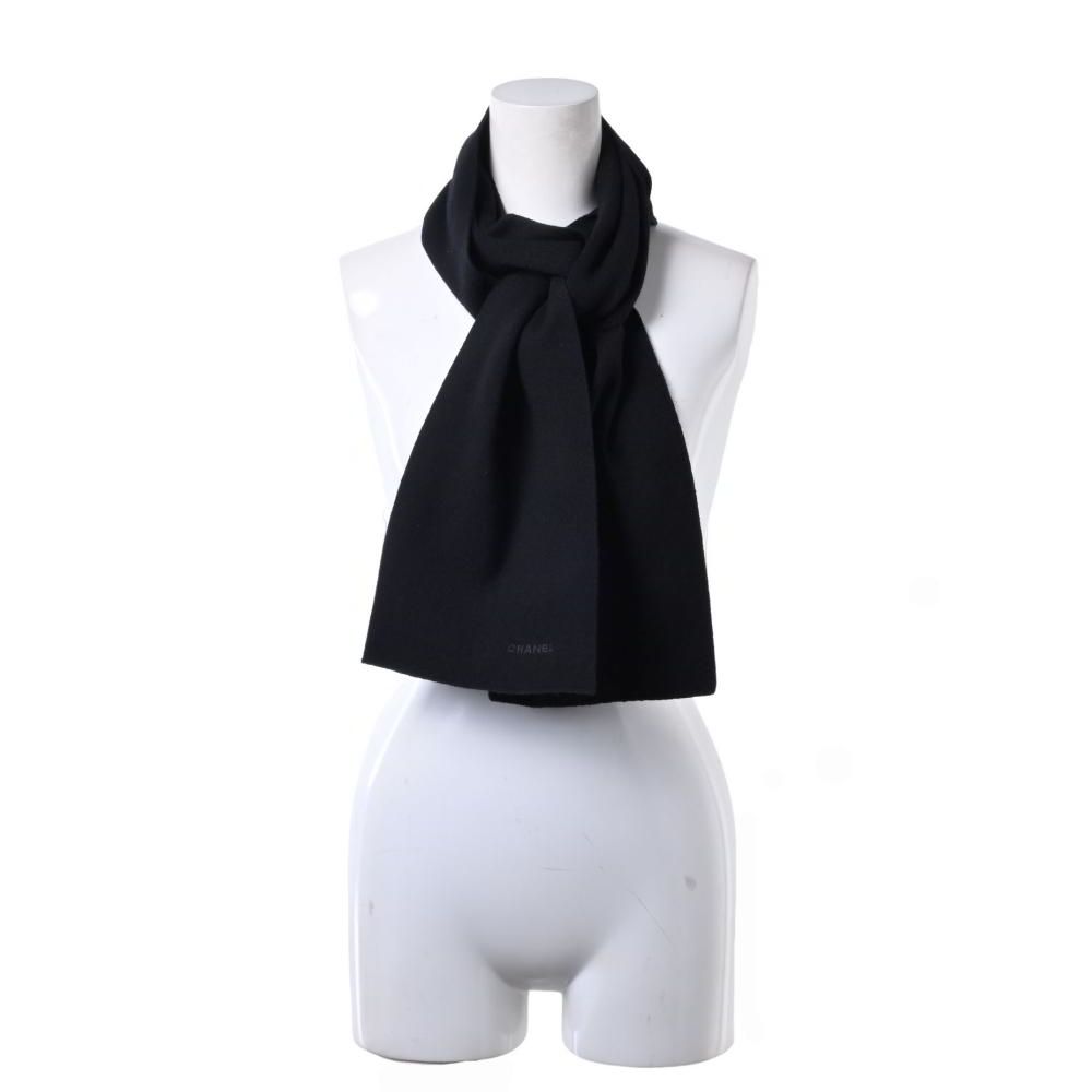 CHANEL ロゴ刺繍 ウール マフラー - メルカリ 