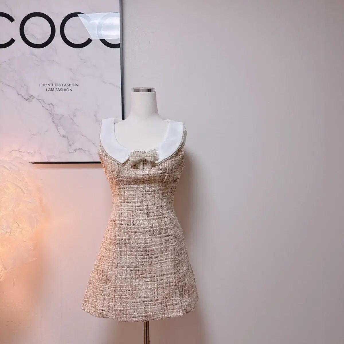 ツイード カラ ワンピース OHムーンフィーバー ROSSUM J 韓国通販 ブリスミン ラチェル