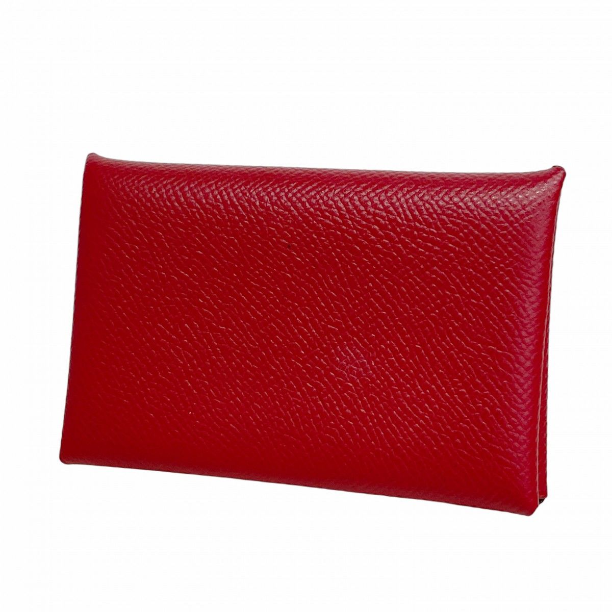 5fd5373 エルメス 名刺入れ カルヴィ ヴォーエプソン ルビー シルバー金具 X刻印 レディース