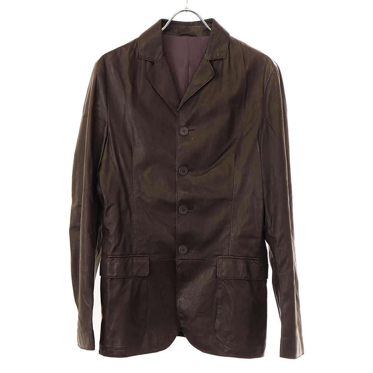 BOTTEGA VENETA ボッテガヴェネタ レザーテーラードジャケット 221384 VN310 パープル系 44 BOTTEGA VENETA ボッテガヴェネタ レザーテーラードジャケット 221384