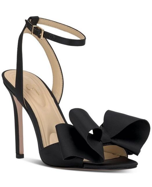 【送料無料】 ジェシカシンプソン レディース サンダル シューズ Olivine Bow High-Heel Stiletto Dress Sandals Black Satin